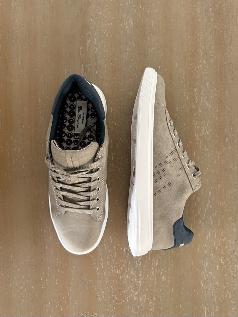 Ben Sherman Casual Men's Taupe Suede Low-Top Sneakers